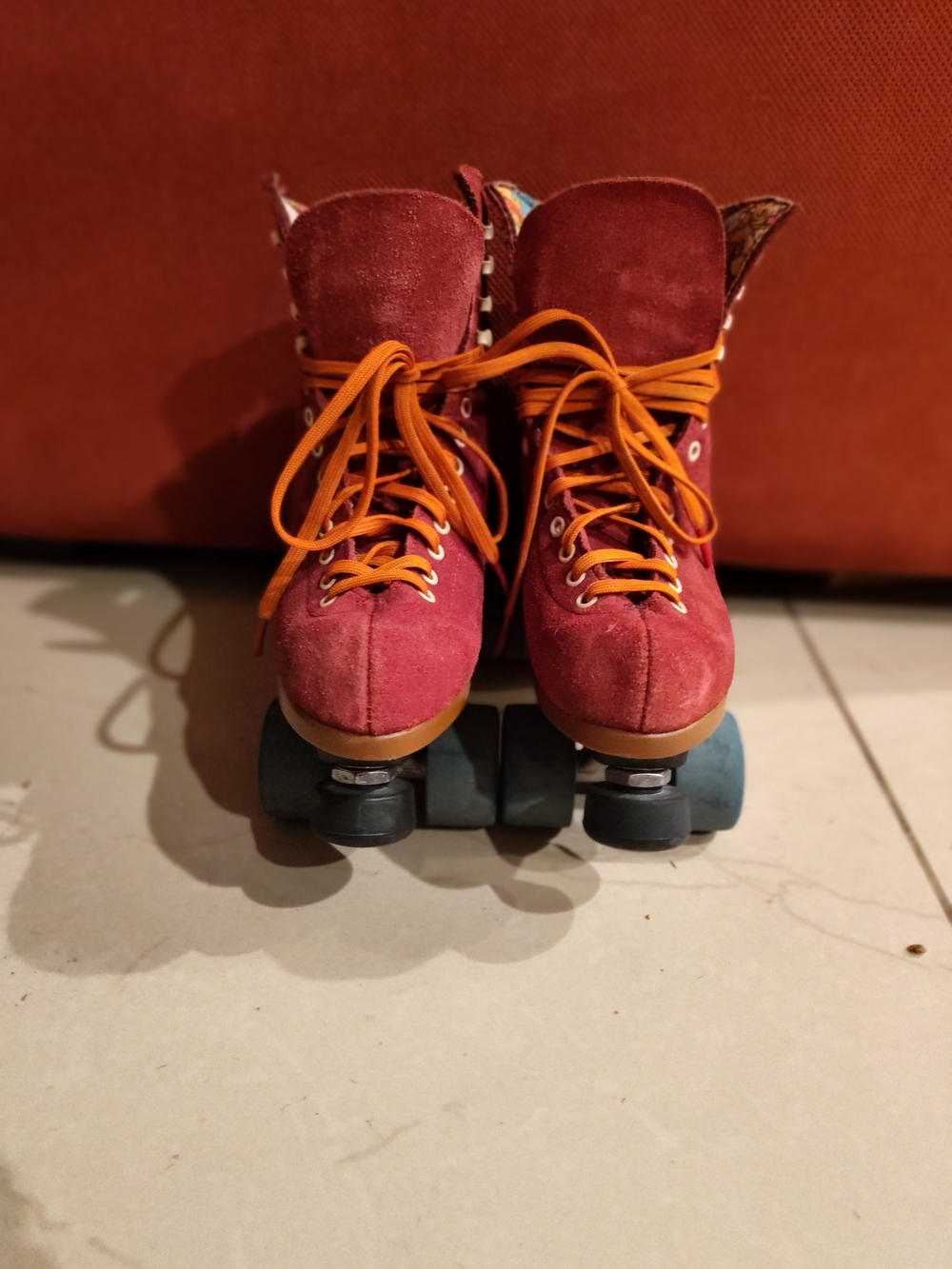 Women’s Burgundy Suede Roller Skates
